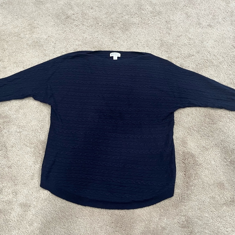 Market & Spruce Reviera Cable Knit Dolman Sweater.  Navy Blue.  Size XS.